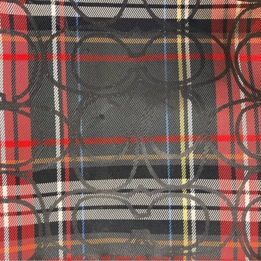 Coach red and black plaid swingpack crossbody bag adjustable strap